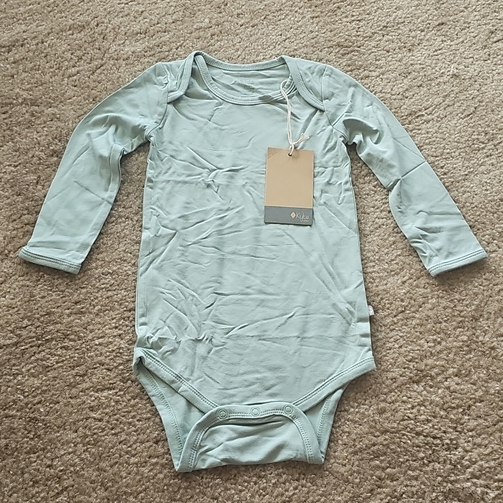 Kyte Baby Bodysuit Long Sleeve Sage 18-24 Months Bamboo